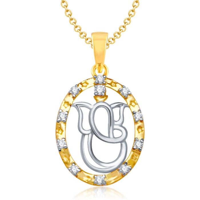 Buy Srikara Alloy Gold Plated CZ / AD Fashion Jewellery Pendant with Chain - SKP1133G - Purplle