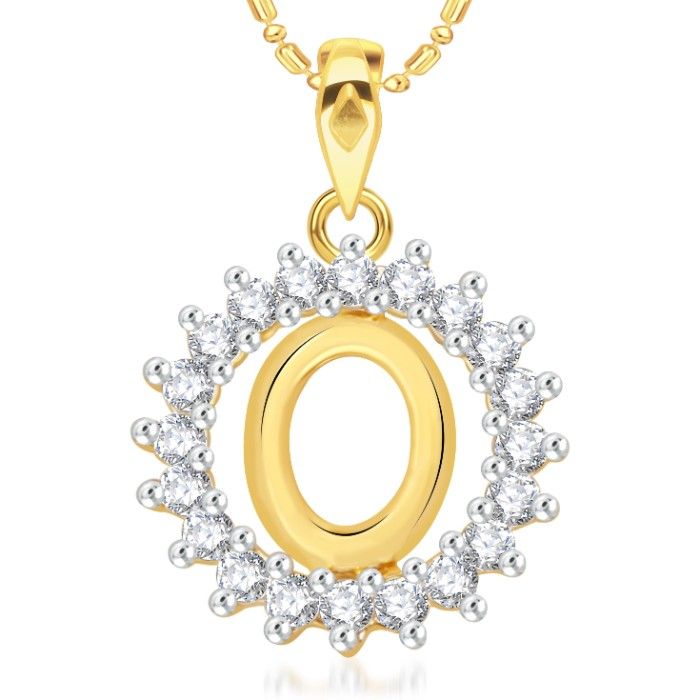 Buy Srikara Alloy Gold Plated CZ/AD Initial Letter O Fashion Jewellery Pendant Chain - SKP1961G - Purplle