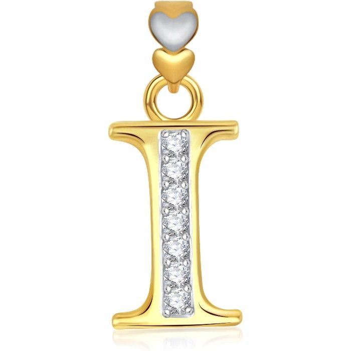 Buy Srikara Alphabet Collection Initial Letter 'I' CZ Fashion Jewelry Pendant Chain - SKP1744G - Purplle