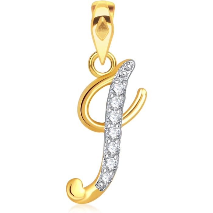 Buy Srikara Alloy Gold Plated CZ/AD Initial Letter I Fashion Jewellery Pendant Chain - SKP1501G - Purplle