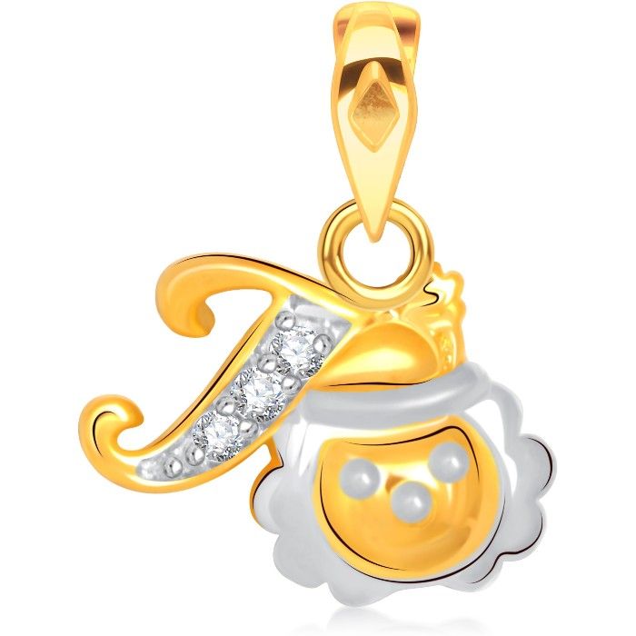 Buy Srikara Alloy Gold Plated CZ/AD Initial Letter J Fashion Jewellery Pendant Chain - SKP1534G - Purplle