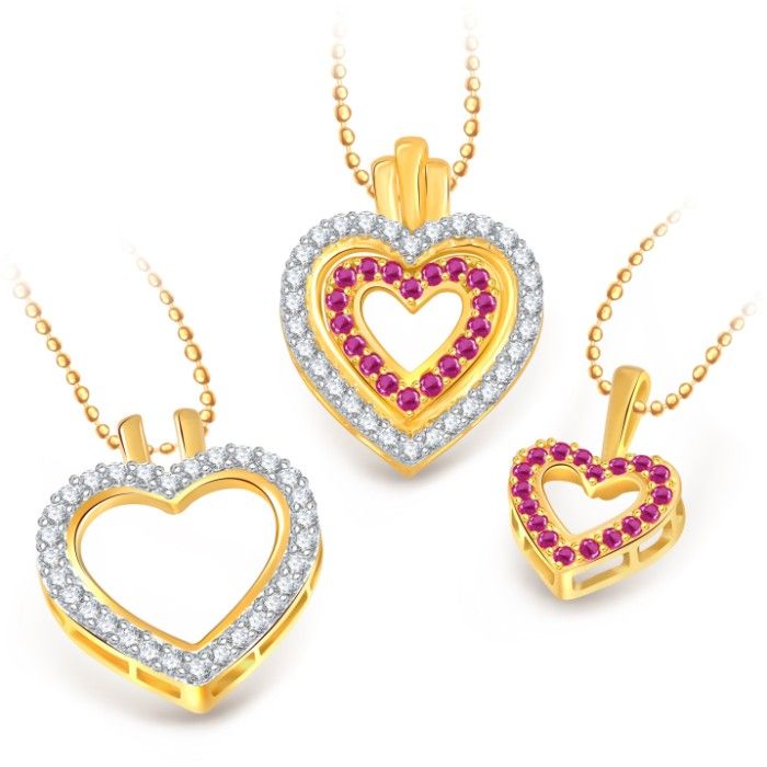 Buy Srikara Alloy Splendid Heart Valentine Detachable Fashion Jewelry Pendant Chain - SKDP1001G - Purplle