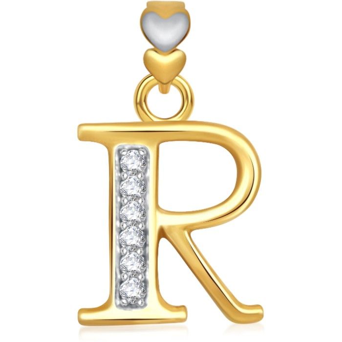 Buy Srikara Alphabet Collection Initial Letter 'R' CZ Fashion Jewelry Pendant Chain - SKP1753G - Purplle