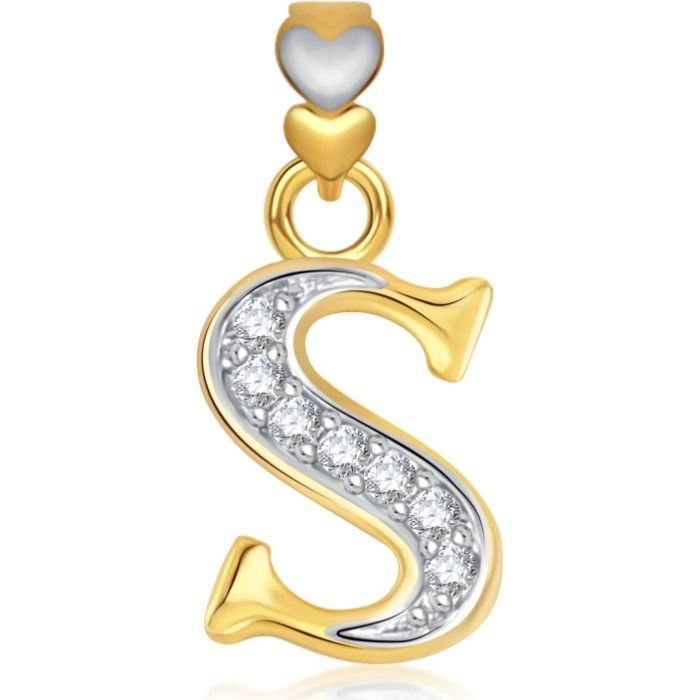 Buy Srikara Alphabet Collection Initial Letter 'S' CZ Fashion Jewelry Pendant Chain - SKP1754G - Purplle
