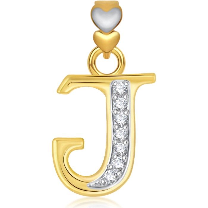 Buy Srikara Alphabet Collection Initial Letter 'J' CZ Fashion Jewelry Pendant Chain - SKP1745G - Purplle