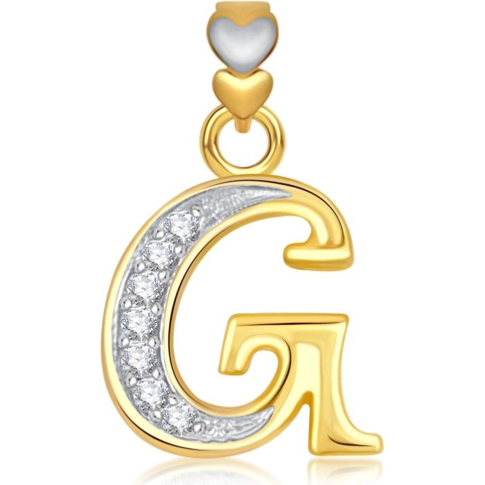Buy Srikara Alphabet Collection Initial Letter 'G' CZ Fashion Jewelry Pendant Chain - SKP1742G - Purplle