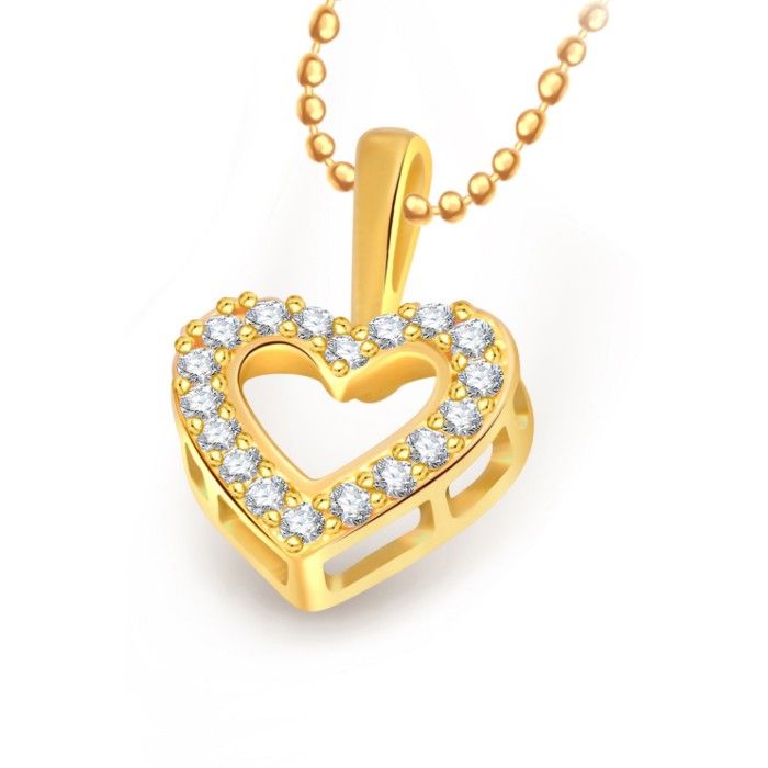 Buy Srikara Alloy Gold Plated CZ/AD Sparkle Heart Valentine Fashion Jewelry Pendant - SKP1932G - Purplle