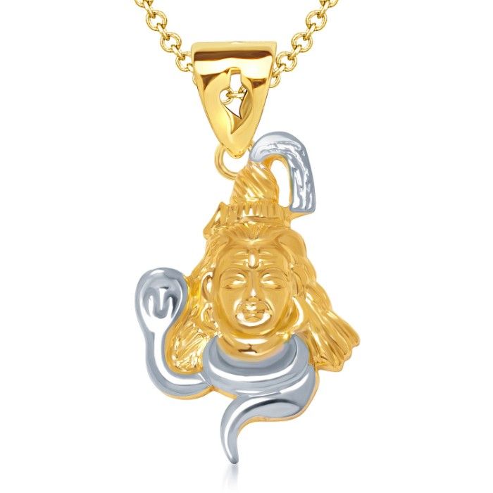 Buy Srikara Alloy Gold Plated CZ / AD Lord Shiva Fashion Jewellery Locket with Chain - SKP1256G - Purplle