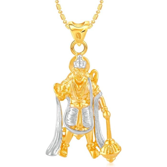 Buy Srikara Alloy Brass Gold Plated CZ/AD Jai Bajarangbali Fashion Jewelry Locket - SKP3153G - Purplle