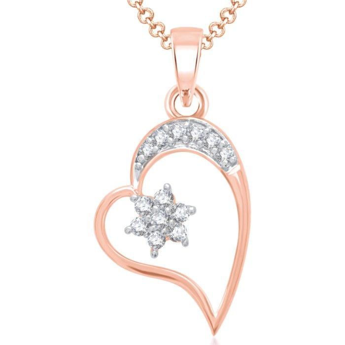 Buy Srikara Alloy Gold Plated CZ/AD Star in Heart Valentine Fashion Jewelry Pendant - SKP1633G - Purplle