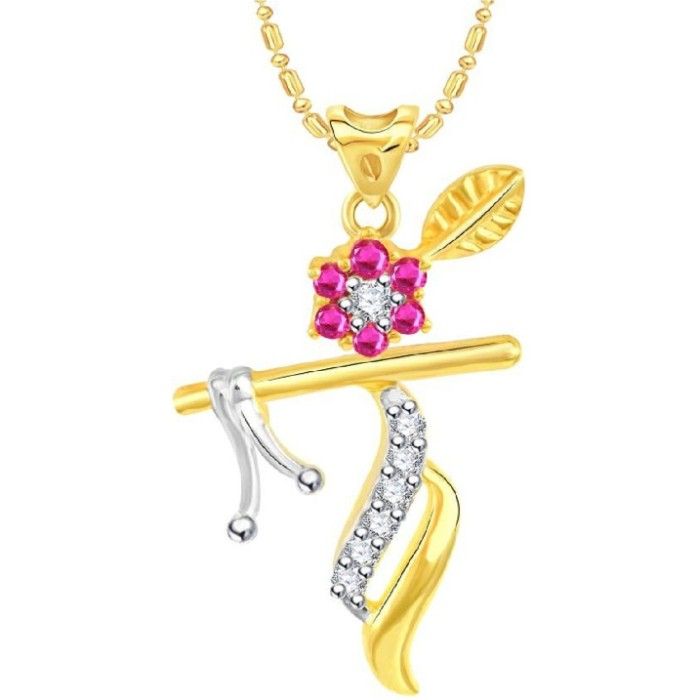 Buy Srikara Alloy Brass Gold Plated CZ/AD God Muralidhar Fashion Jewelry Pendant - SKP3157G - Purplle