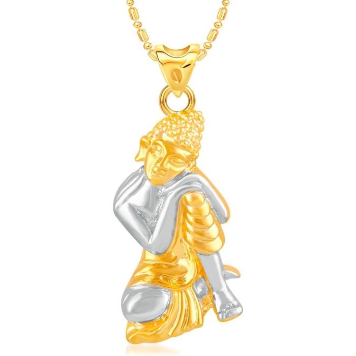 Buy Srikara Alloy Brass Gold Plated CZ/AD Gautama Buddha Fashion Jewelry Pendant - SKP3152G - Purplle