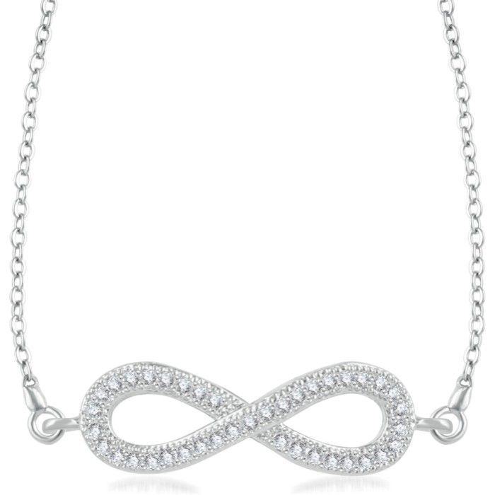 Buy Srikara Alloy Rhodium Plated CZ/AD Infinite Design Fashion Jewelry Pendant Chain - SKP3251R - Purplle