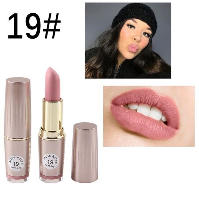 Buy Miss Rose Professional Make-Up Metalic Lipstick Matte Color 19 (7301-030I-) (3.4 g) - Purplle