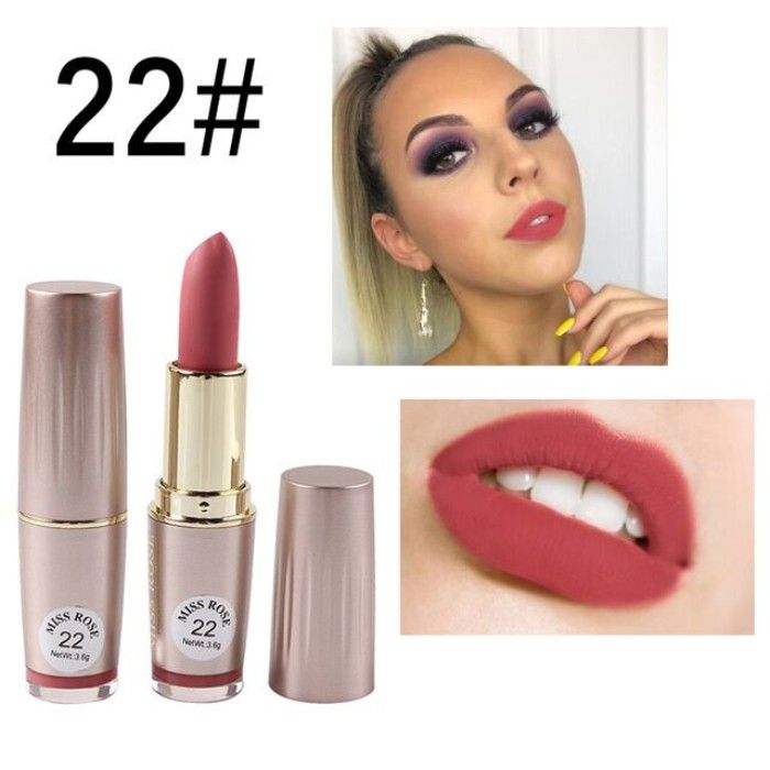 Buy Miss Rose Metalic Lipstick Matte Color 7301-030I 22 (3.4 g) - Purplle