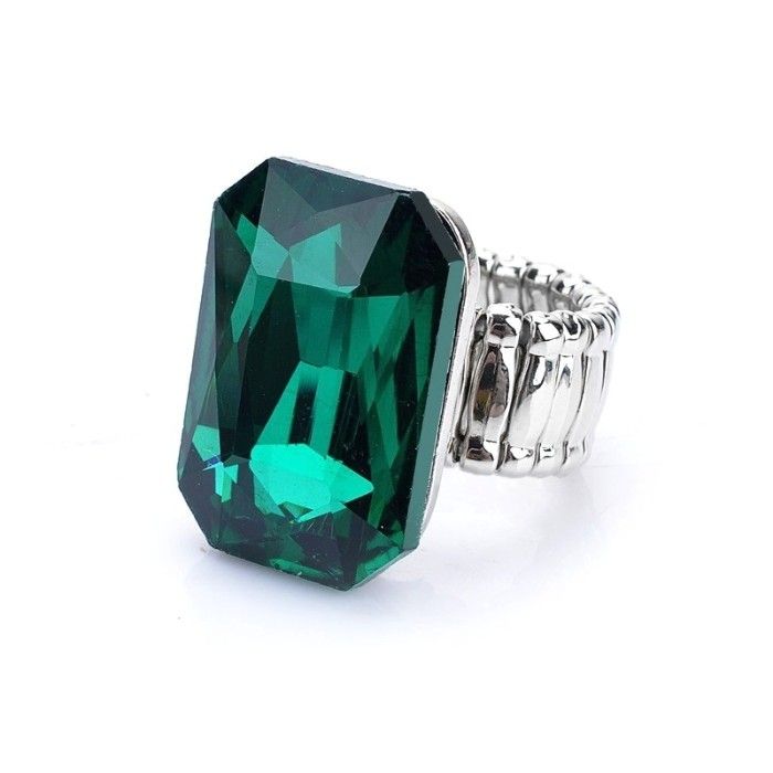 Big green discount stone ring