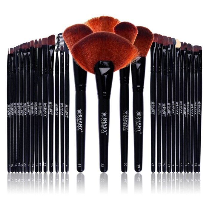 Buy SHANY Professional Brush Set with Leather Pouch , 32 Count Goat & Badger - Purplle