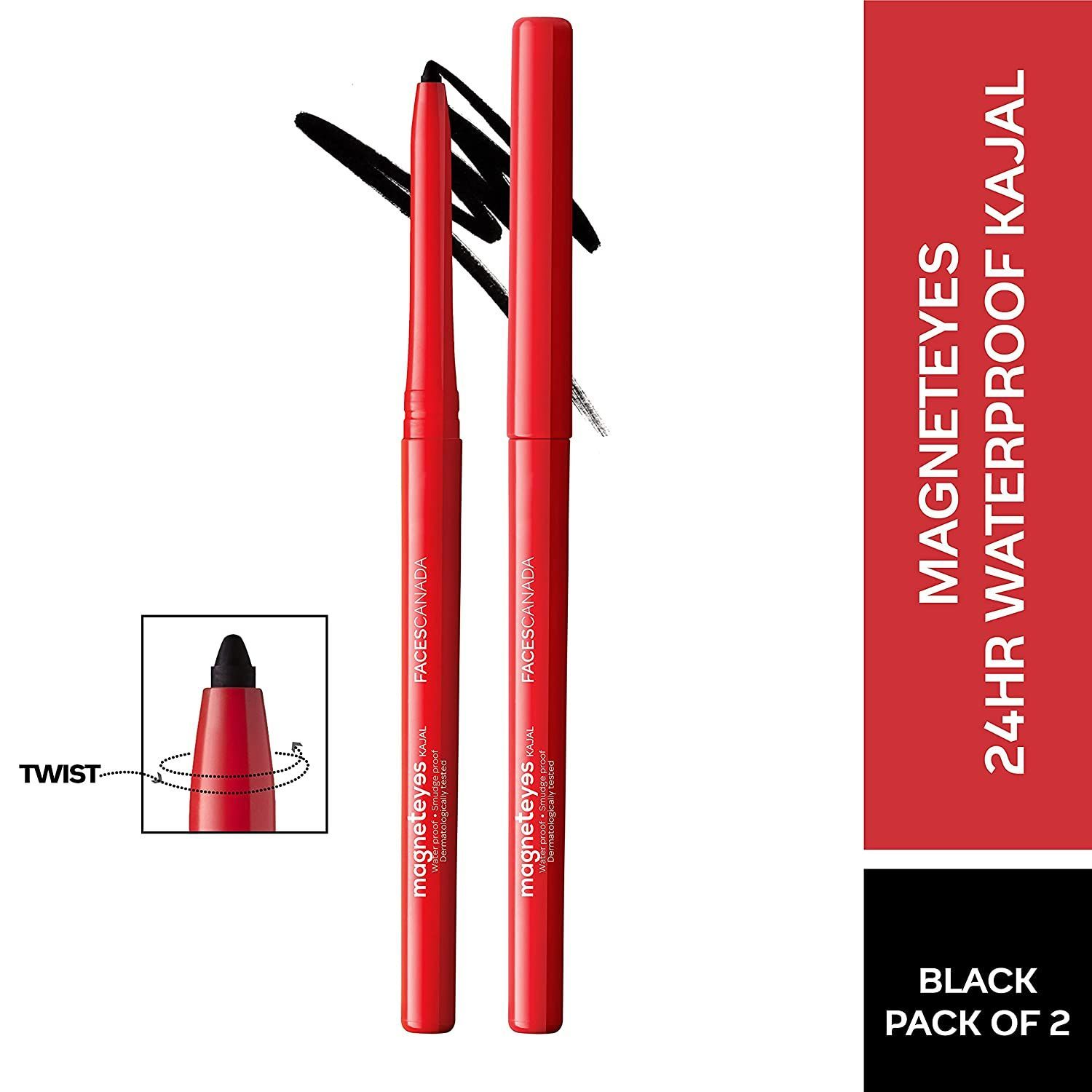 Buy Faces Canada Magnet Eyes Kajal 2 in 1 Black (0.7 g) - Purplle
