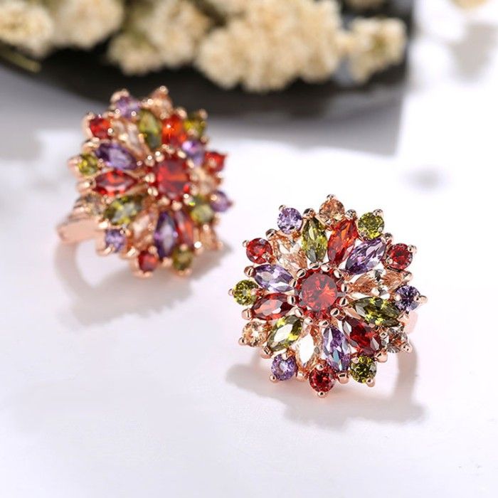 Buy Sukkhi Shimmering Floral Crystal Stone Multi Colour Gold Plated Earring For Women - E80784 - Purplle
