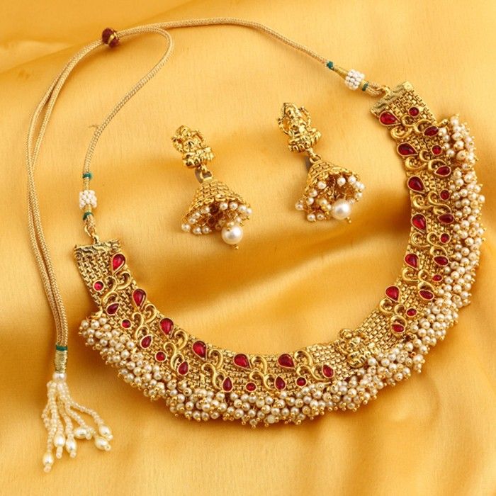Buy Sukkhi Trendy Reversible Gold Plated Laxmi Design Necklace Set For Women - N71910GLDPGA092017 - Purplle