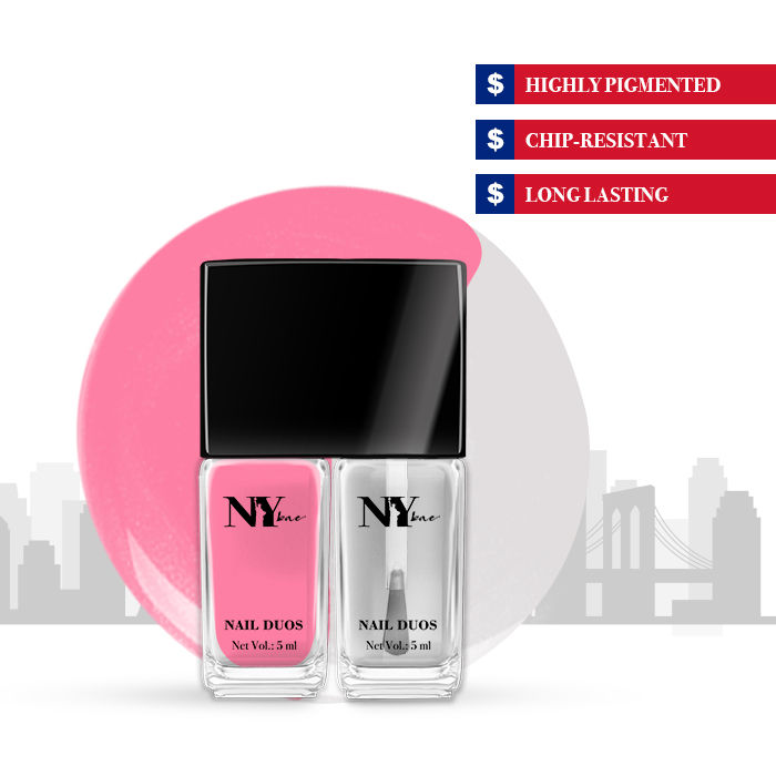 Buy NY Bae Nail Paint Duos, Creme, Pink - Bagel Date with Mattifying Top Coat 06 (5 ml + 5 ml) - Purplle