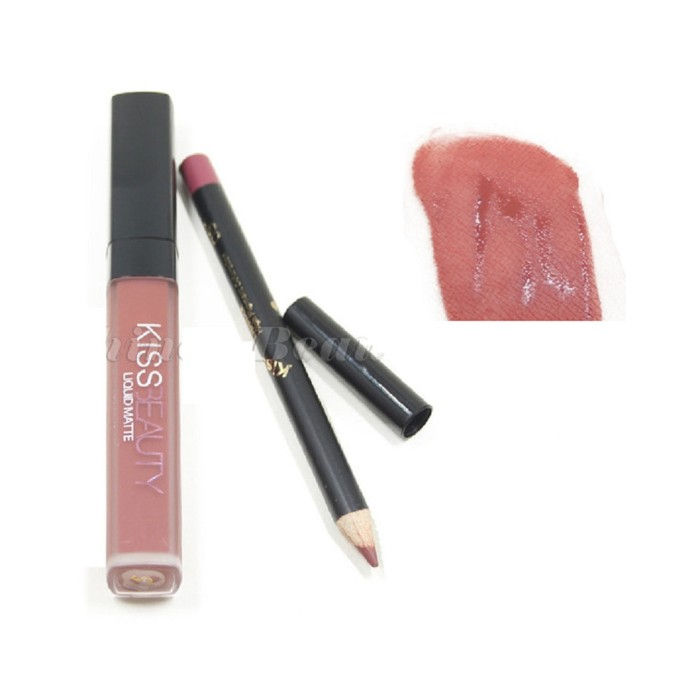 Buy Kiss Beauty Liquid Matte Lipgloss and Lipliner (N-05) - Purplle