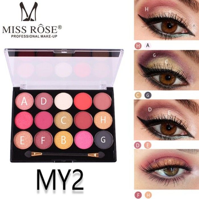 Buy Miss Rose 15 Color Glitter Eyeshadow Palette 7001-077MY 02 - Purplle