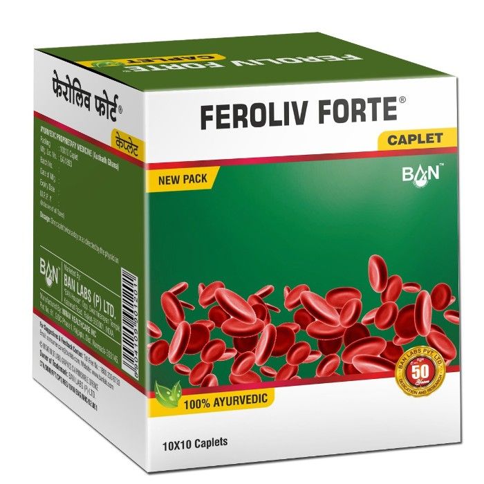 Buy Ban Labs Feroliv Forte Caplet (100 Caplets) - Purplle