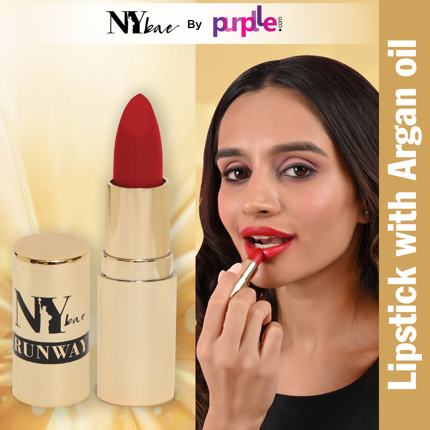 Buy NY Bae Runway Matte Lipstick | Infused With Argan Oil | Red | Moisturising | Long Lasting | Light weight- On Fleek 15 (4.5 g) - Purplle