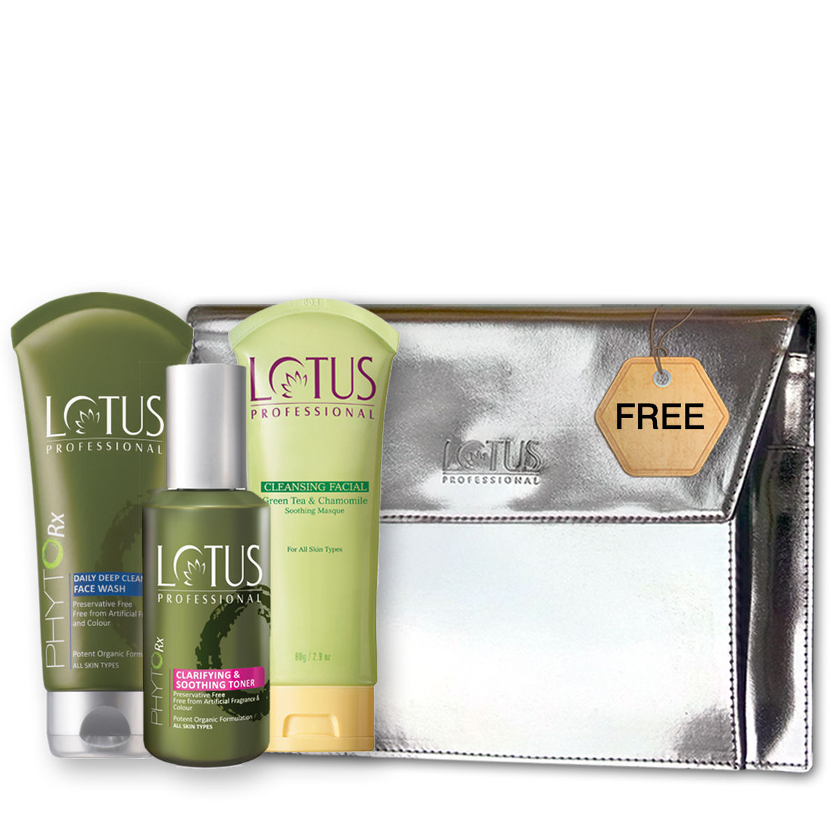 Buy Lotus Professional Complete Beauty Care Kit (Phyto-Rx Face Wash, Toner & Cleansing Facial with free Clutch Bag) - Purplle