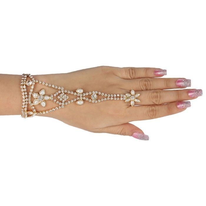 Buy Kord Store Crystal Stone Glittering Ring Bracelet for Women and Girls KSRCB40021 - Purplle
