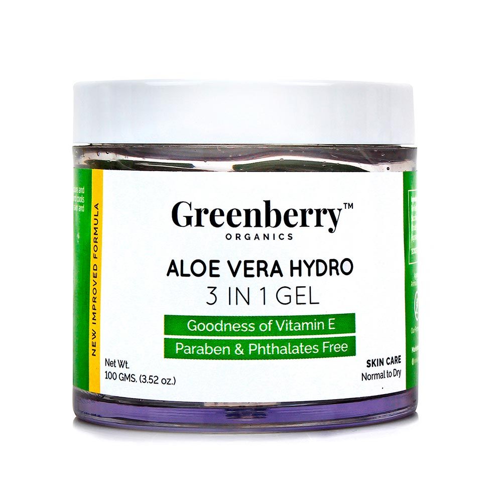 Buy Greenberry Organics Aloe Vera Hydro 3 In 1 Gel For Face, Hair & Body (100 g) - Purplle