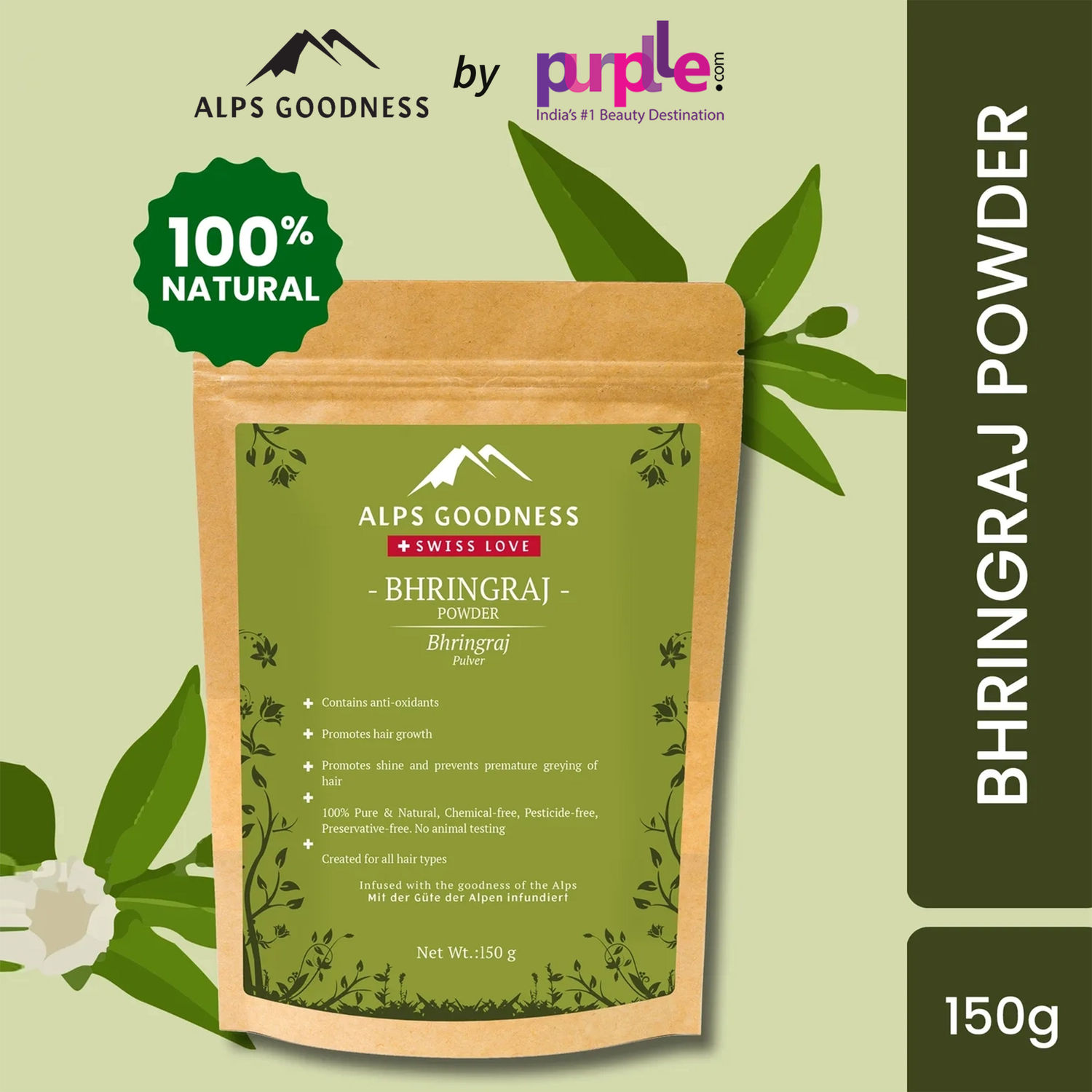Buy Alps Goodness Powder - Bhringraj (150 gm) - Purplle