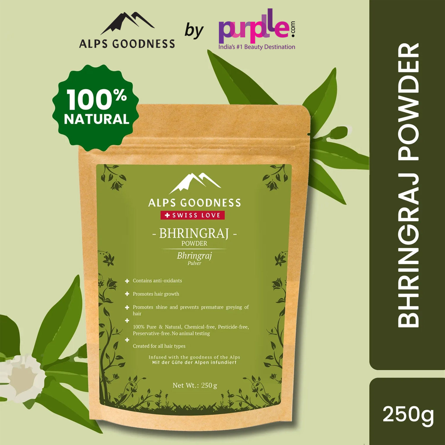 Buy Alps Goodness Powder - Bhringraj (250 g) | 100% Natural Powder | No Chemicals, No Preservatives, No Pesticides | Hair Mask for hair growth| Hair Spa | Promotes Hair Growth - Purplle