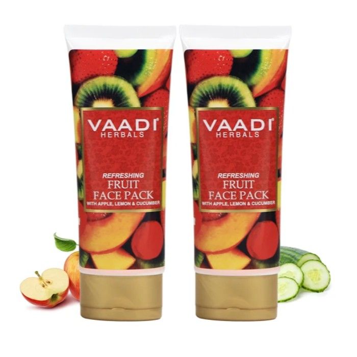Buy Vaadi Herbals Refreshing Fruit Pack With Apple, Lemon & Cucumber Value Pack of 2 (120 g x 2) - Purplle