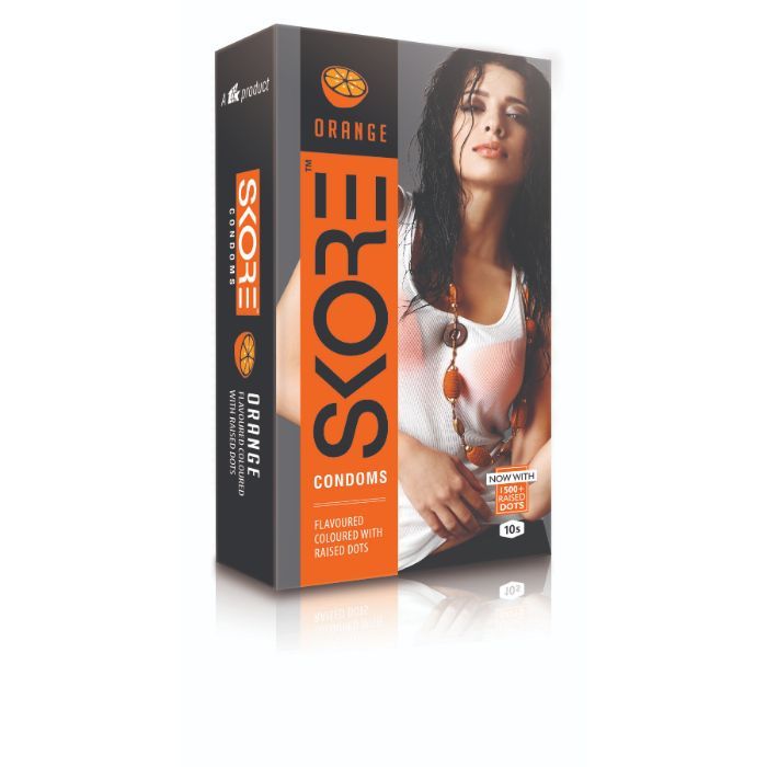 Buy Skore Condoms Orange 10's with 1500+ Raised Dots - Purplle
