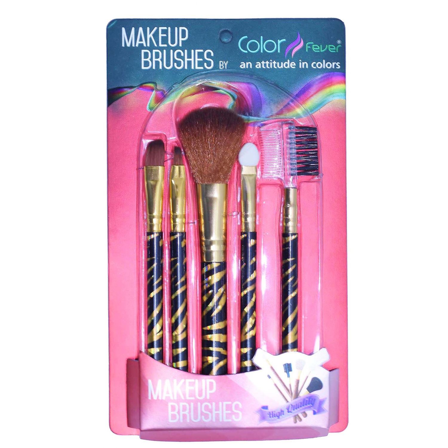 Buy Color Fever an attitude in colors Makeup Brush Set of 5 - Black Gold - Purplle