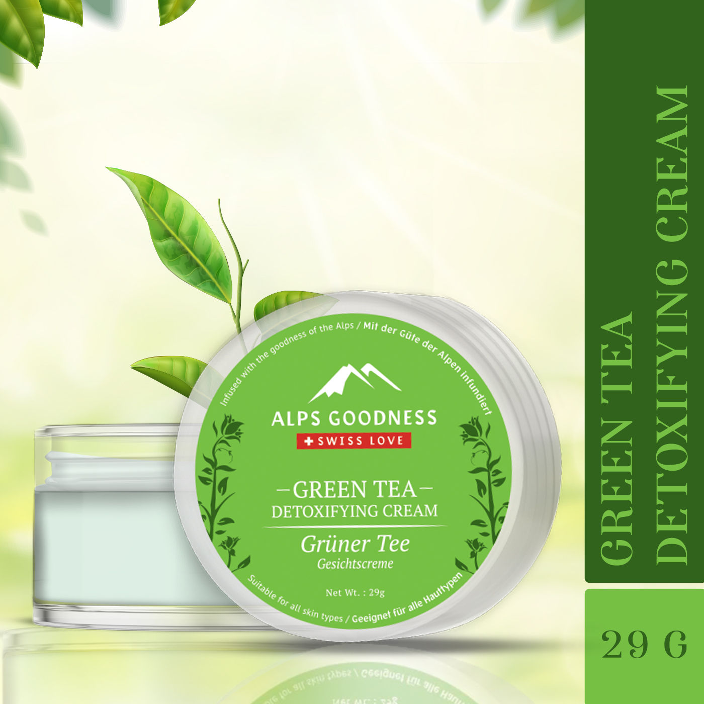 Buy Alps Goodness Detoxifying Face Cream - Green Tea (29 gm)| Moisturizer for Face| Green Tea Face Cream - Purplle