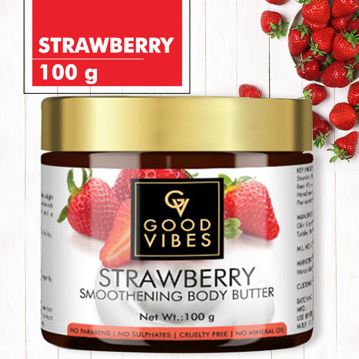 Buy Good Vibes Smoothening Body Butter - Strawberry (100 gm) - Purplle
