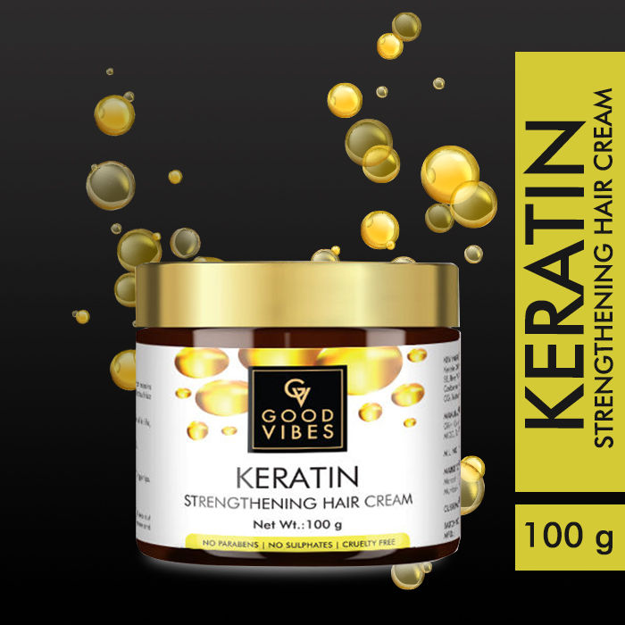 Buy Good Vibes Strengthening Hair Cream - Keratin (100 gm) - Purplle