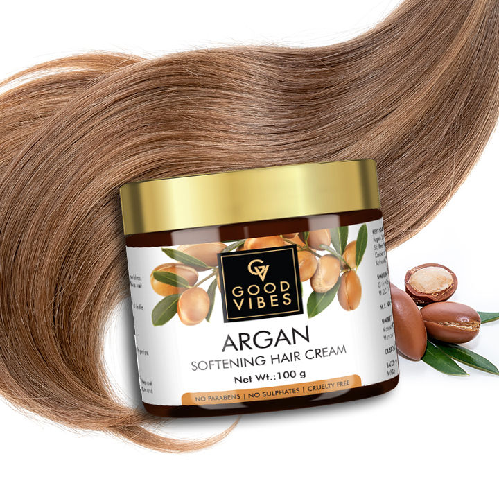 Buy Good Vibes Softening Hair Cream - Argan (100 gm) - Purplle