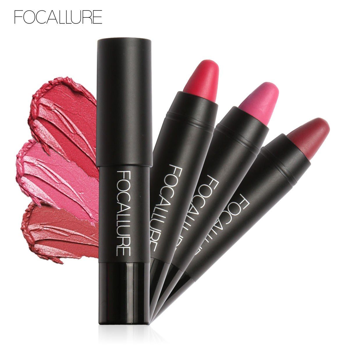 Buy Focallure 3 Pcs Matte Lips Crayon Lipstick Kit # 4 FA22#K4 - Purplle