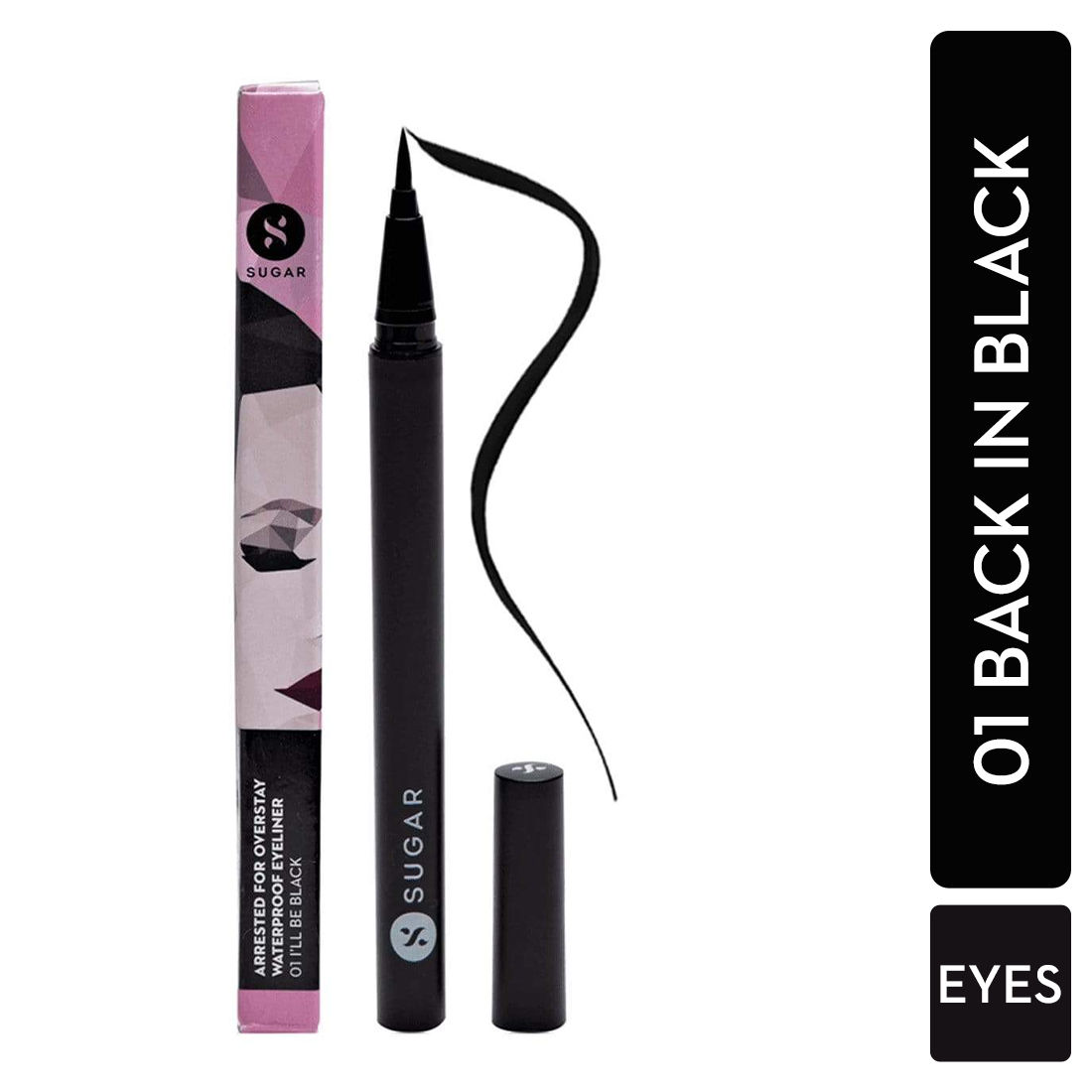 Buy SUGAR Cosmetics Arrested For Overstay Waterproof Eyeliner - 01 I'll Be Black (Black) - Purplle