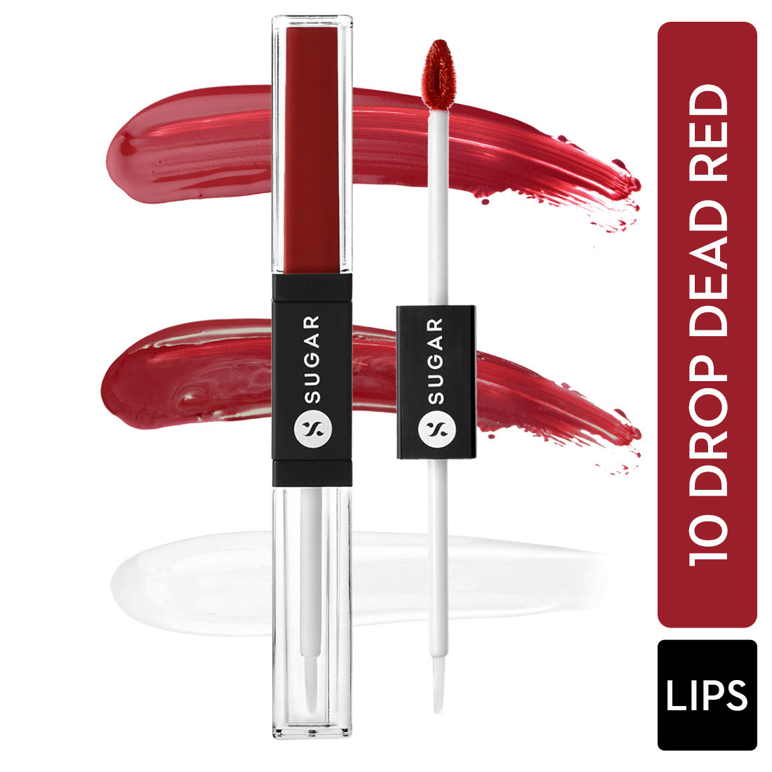 Buy SUGAR Cosmetics - Smudge Me Not - Lip Duo - 10 Drop Dead Red (Red) - 3.5 ml - 2-in-1 Duo Liquid Lipstick with Matte Finish and Moisturizing Gloss - Purplle