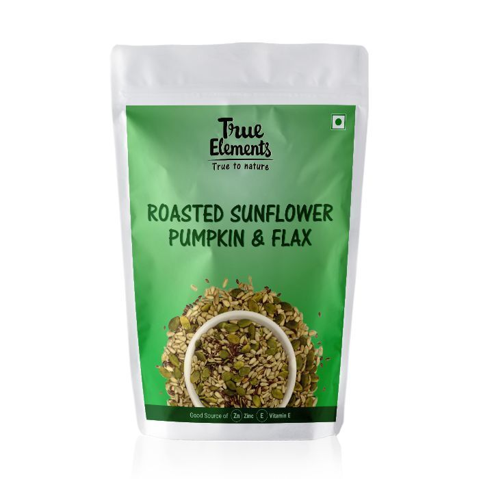 Buy True Elements Roasted Sunflower Pumpkin And Flax Seeds (500 g) - Purplle