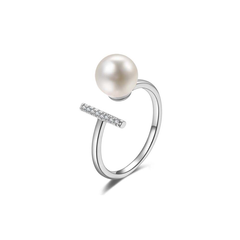 Buy Ferosh Pearl Zircon Silver Ring - Adjustable - Purplle