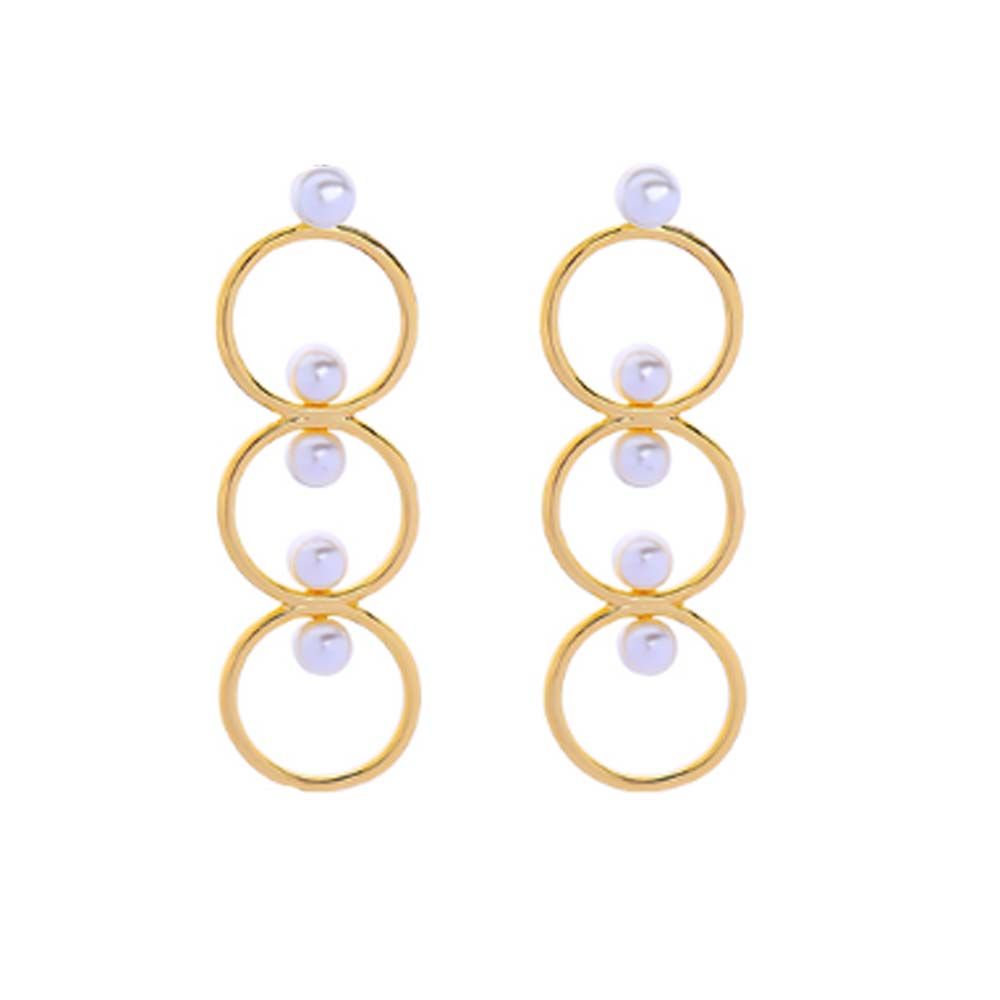 Buy Ferosh Jaina Layered Hoop Pearl Drop Earrings for Women - Purplle