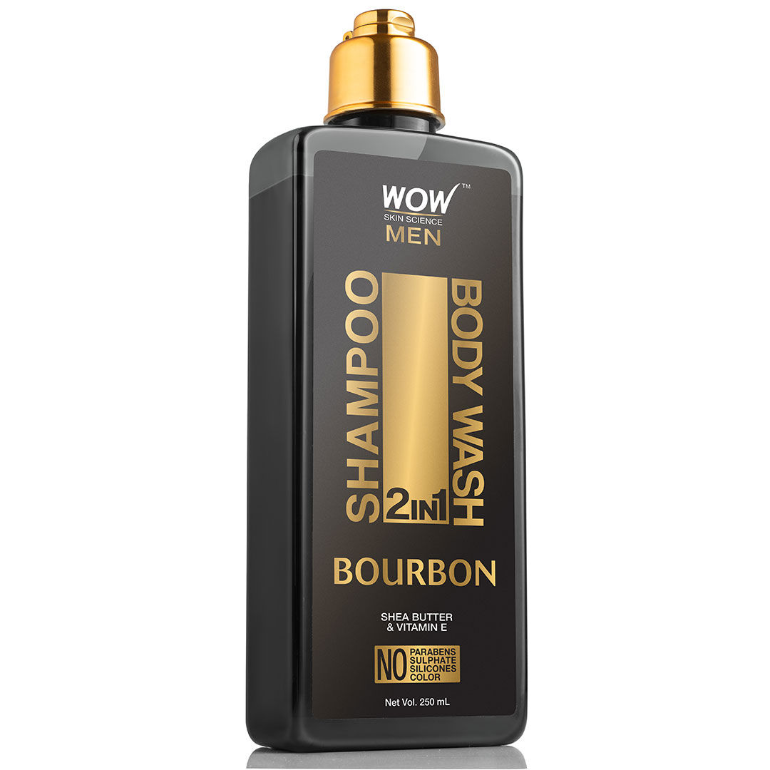 Buy WOW Skin Science Bourbon 2-In-1 Shampoo + Body Wash For Men (250 ml) - Purplle