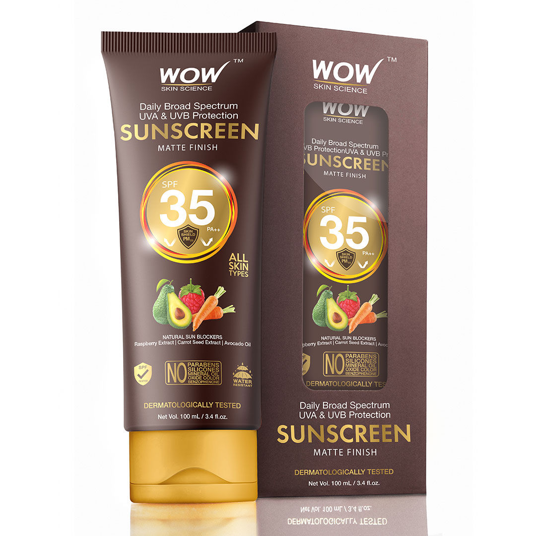 Buy WOW Skin Science Matte Finish Sunscreen SPF 35 PA++ UVA & UVB Protection (100 ml) - Purplle