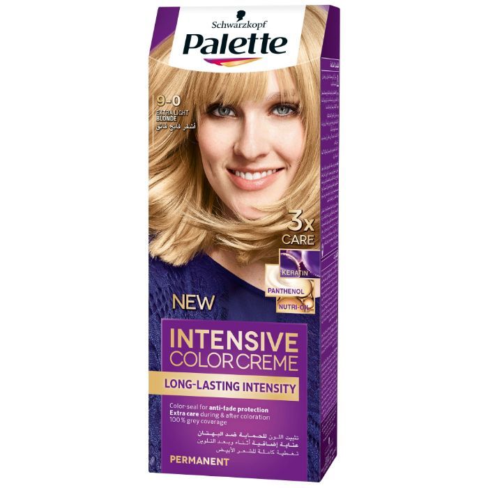 Buy Schwarzkopf Palette Intensive Color Cream Long Lasting Intensity 9-0 Extra Light Blonde (110 ml) - Purplle